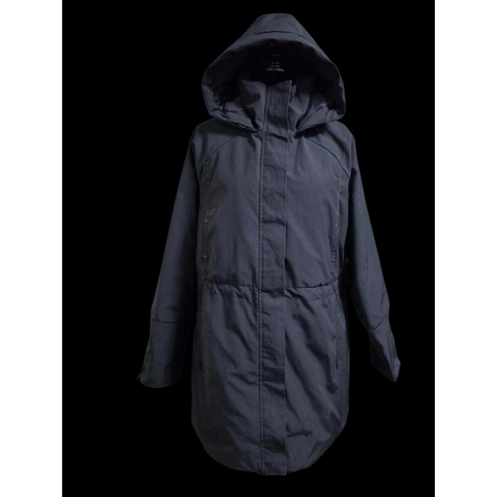 Womens Black "Champion" Insulated Long Winter Coat With Drawstring Waist NWOT XL
